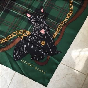 Rare HSN Jeffrey Banks scottish terrier silk scarf